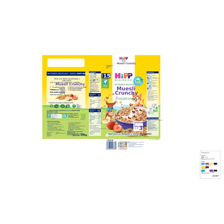 Lot de 2 mueslis croustillants pour enfants bio +15 mois HiPP 200 g