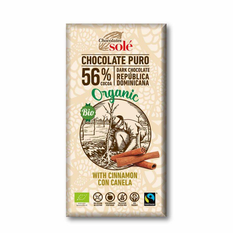 Schokolade mit Zimt 56 % Bio Solé 100 g