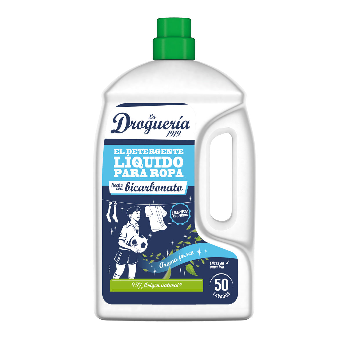 Lessive liquide au bicarbonate, parfum frais, flacon LA DROGUERIA 1919, 50 doses