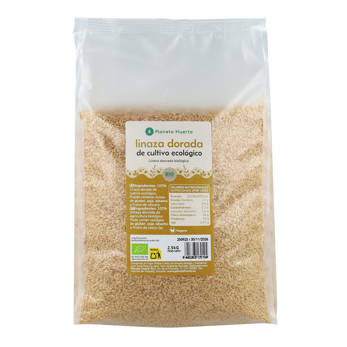 Złote siemię lniane ECO Planeta Huerto 2,5 kg