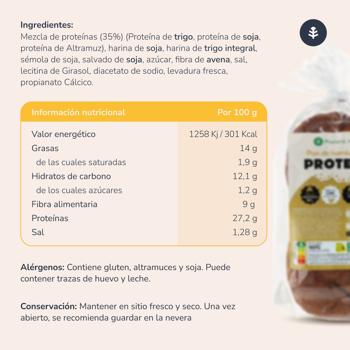 Protein hamburgerbröd Planeta Huerto, 2 x 80 gram