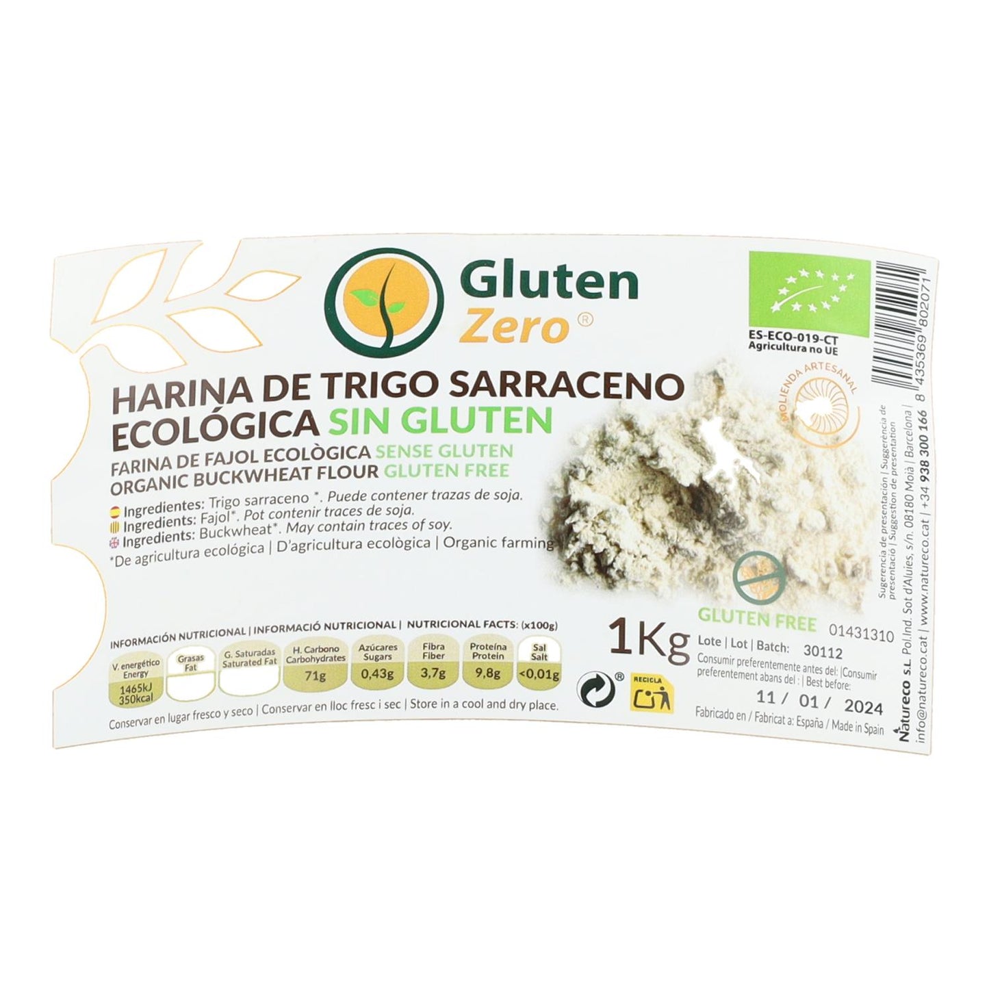 Gluten-free buckwheat flour 1 kg Gz Gluten Zero