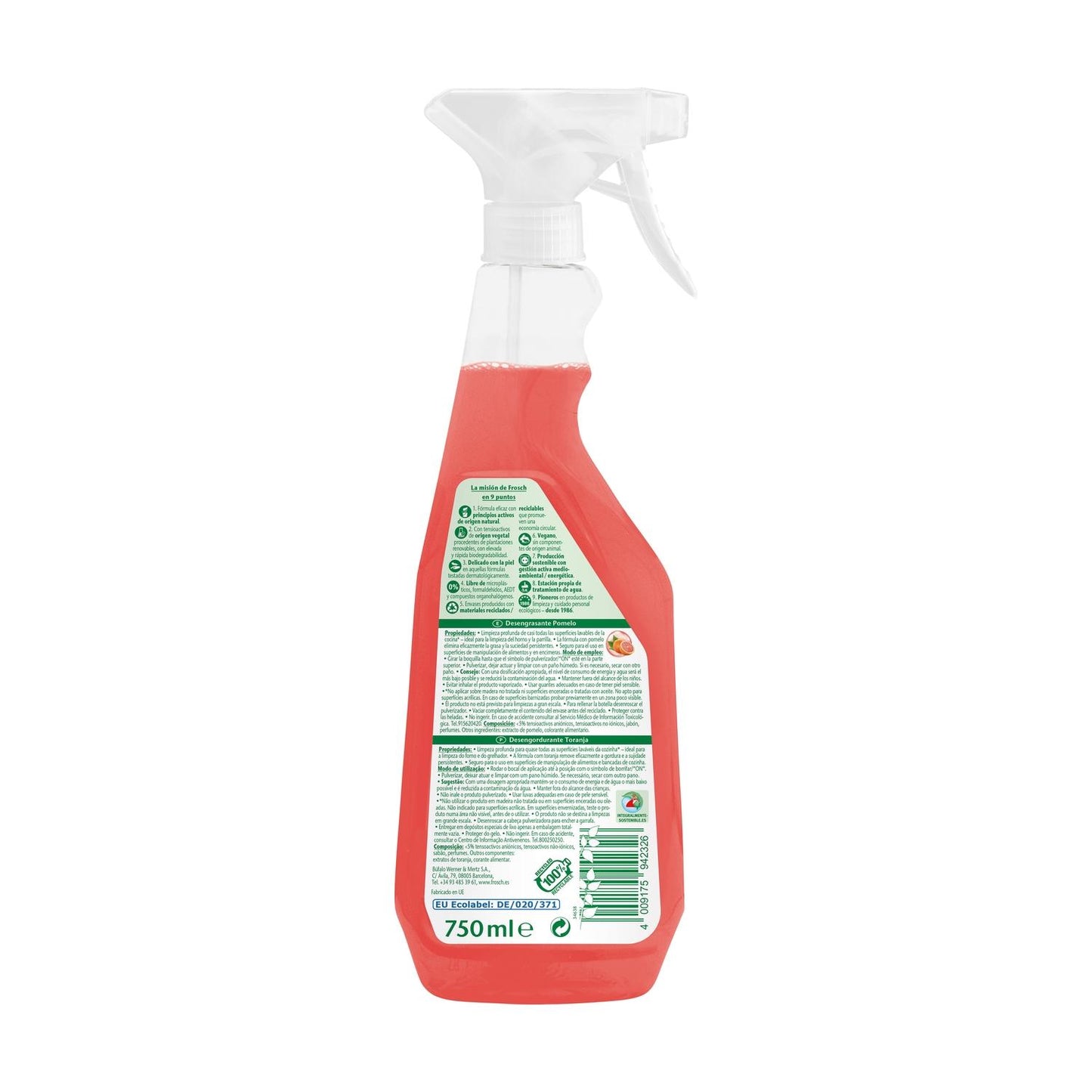 Pack of 10 Frosch Grapefruit Degreaser