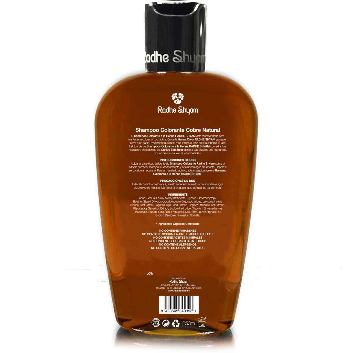 Shampooing cuivré au henné Radhe Shyam 250 ml