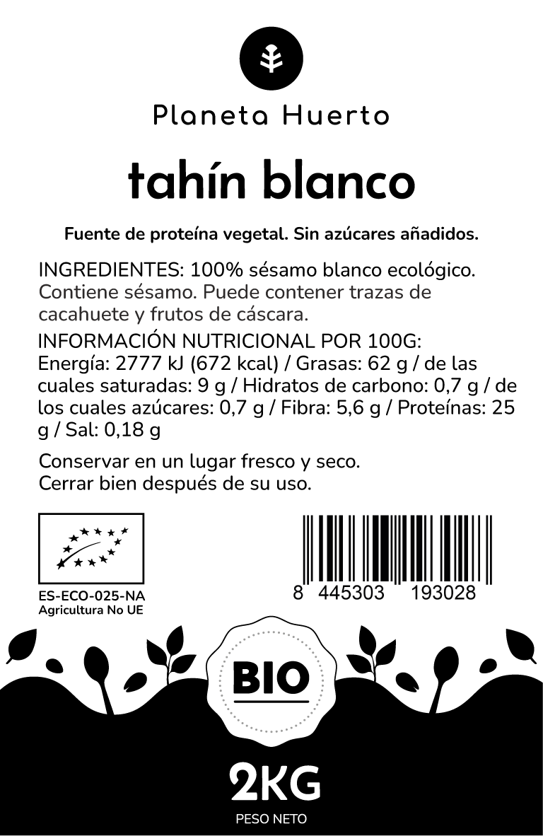 ECO Planeta Huerto White Sesame Tahini 2 kg
