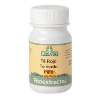 Thé rouge + thé vert + ananas Sotya, 60 gélules