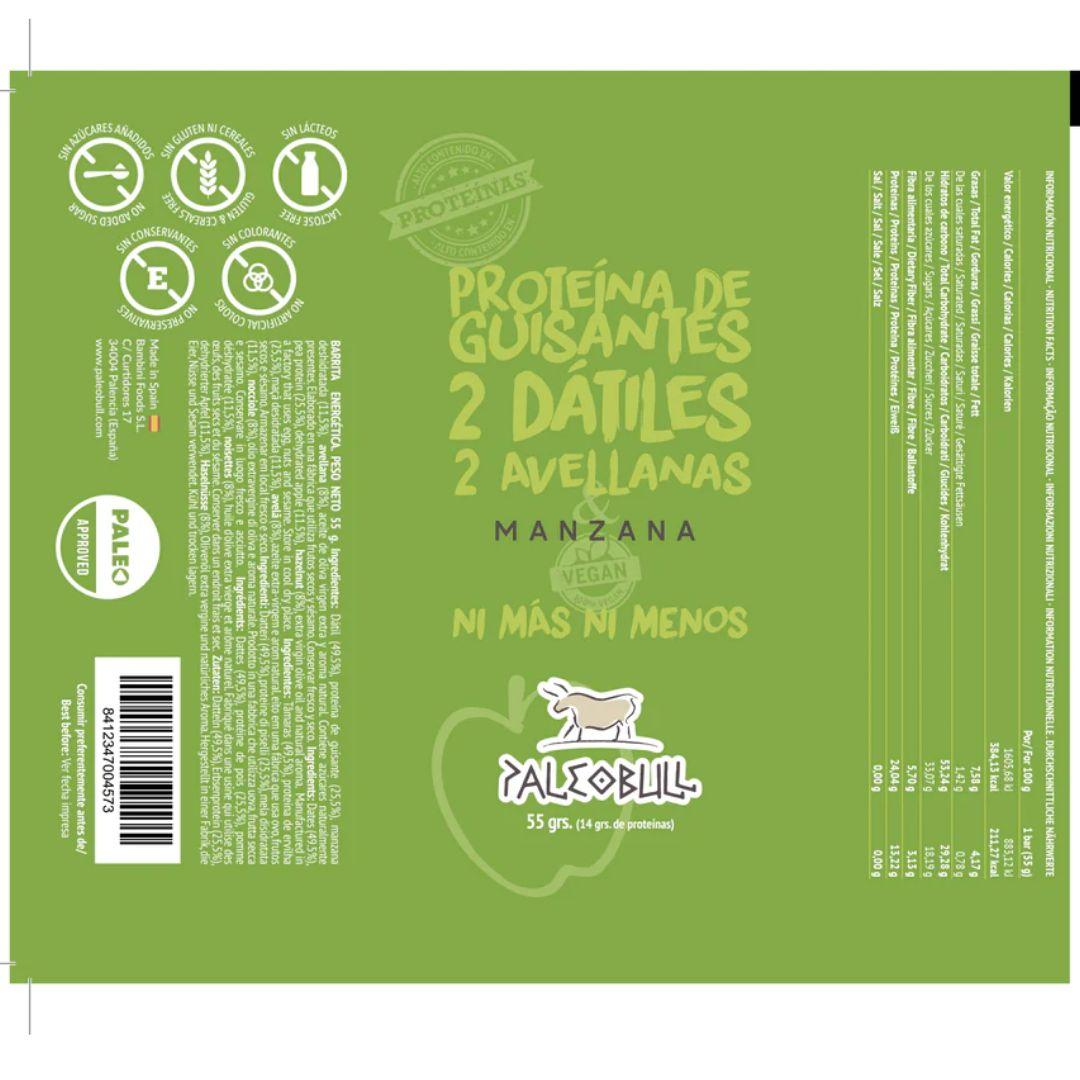 Energieriegel mit Apfel, Datteln und Haselnüssen Paleobull 55 g