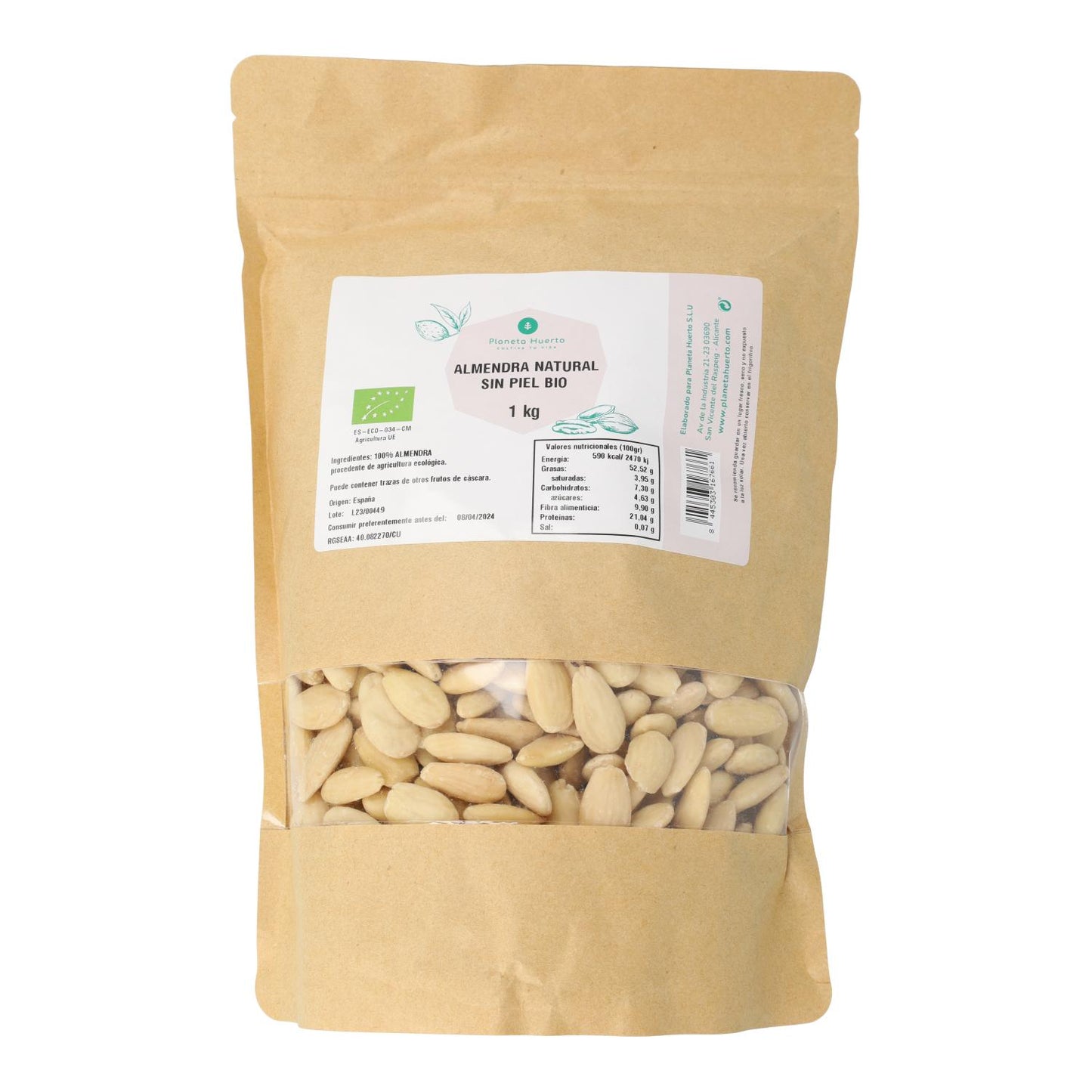 Mandorle sbollentate ECO Planeta Huerto 1 kg
