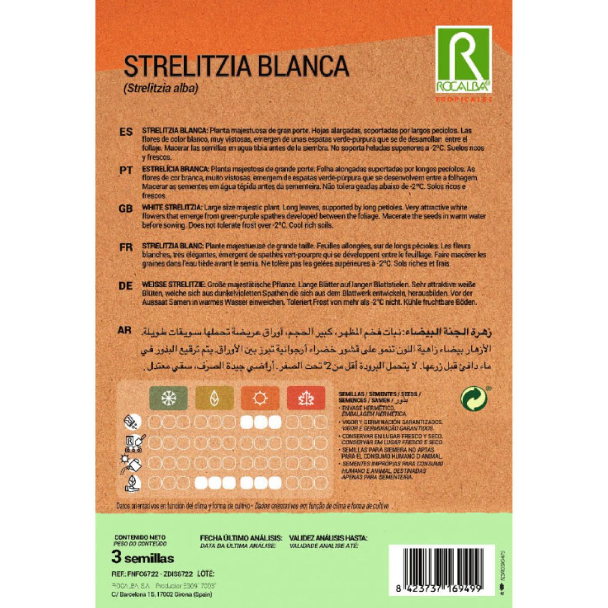 Zaden van witte Strelitzia