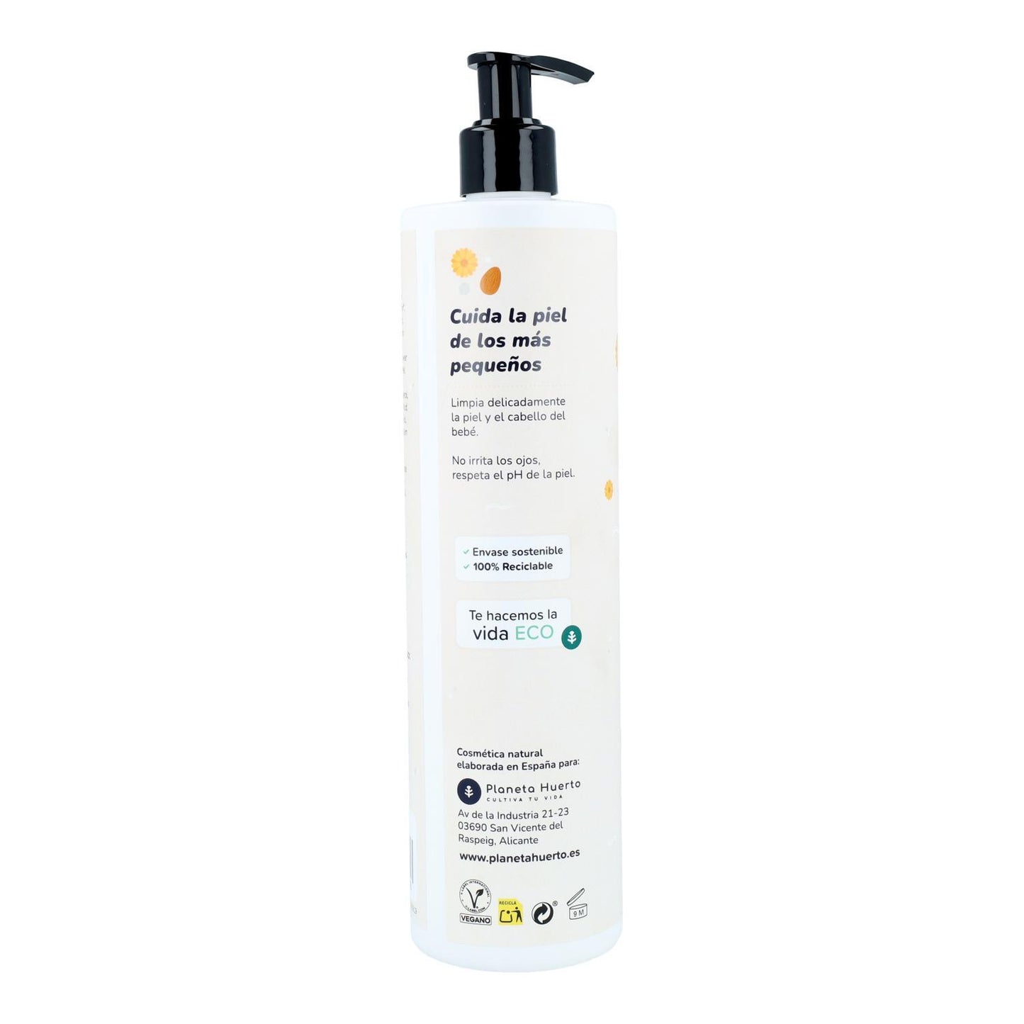 Calendula und Mandeln Kinderpackung: Gel und Shampoo + Feuchtigkeitscreme Planeta Huerto