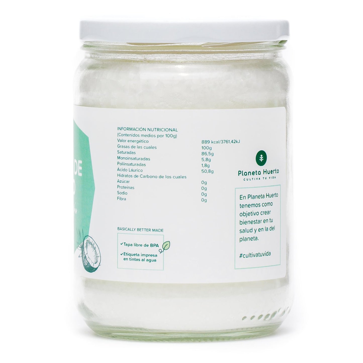 Virgin coconut oil ECO Planeta Huerto 500 ml