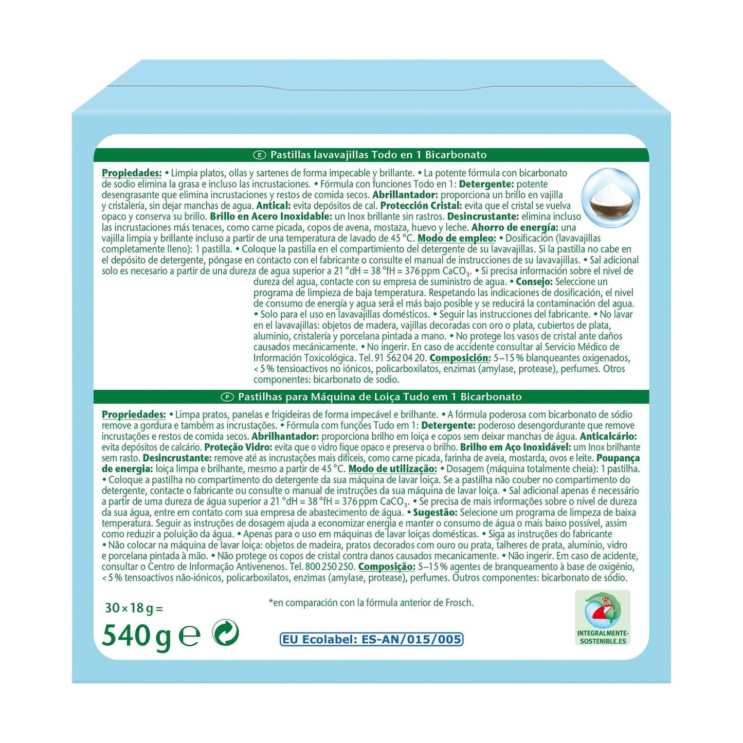 Tablettes pour lave-vaisselle Frosch (30 tablettes)