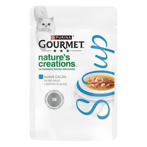 Pack of 32 x GOURMET Nature's Creations Soup with natural tuna and prawn garnish 40 g