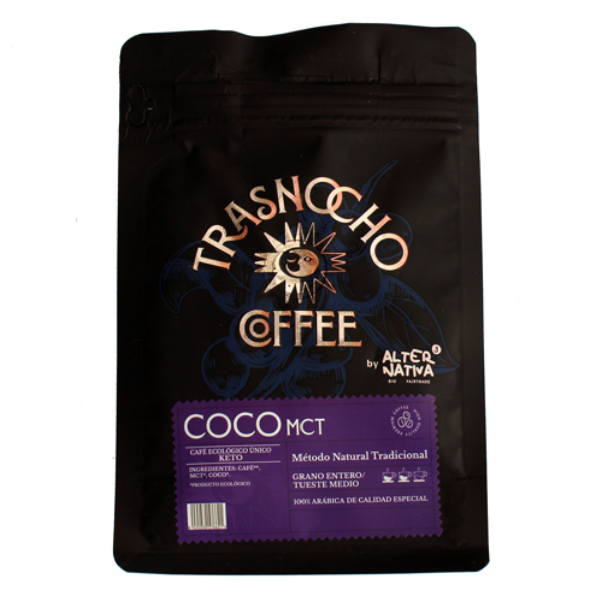 Café KETO en grains avec MCT de noix de coco BIO Trasnocho Alternativa 200 g