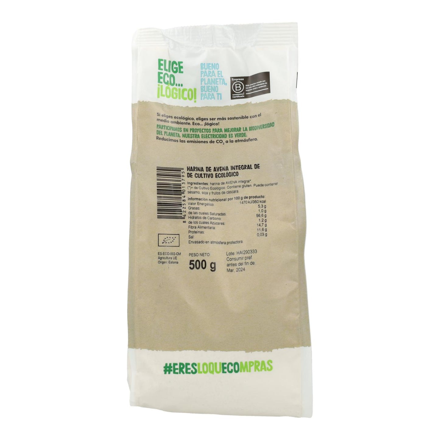 2er-Pack Bio-Vollkornhaferflocken, Ecocesta, 500 g