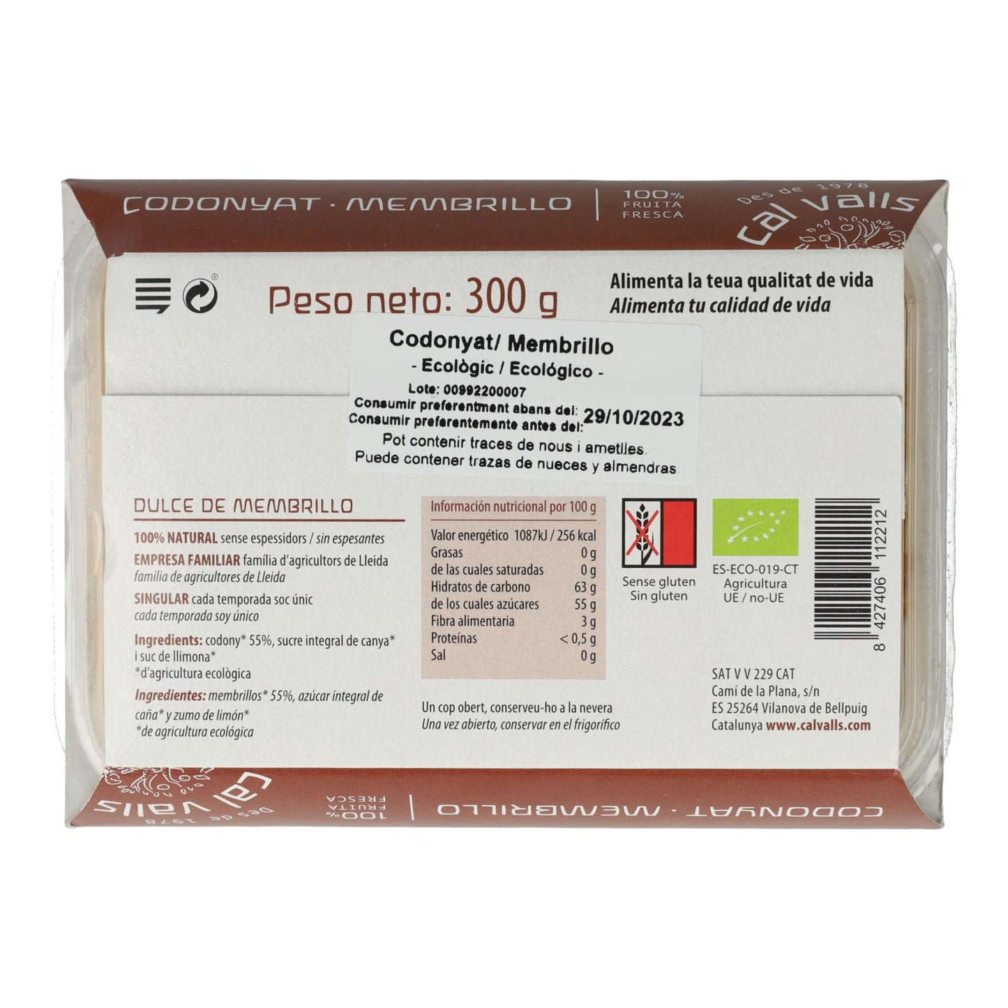 Kvitten ECO rörsocker Cal Valls, 300 g