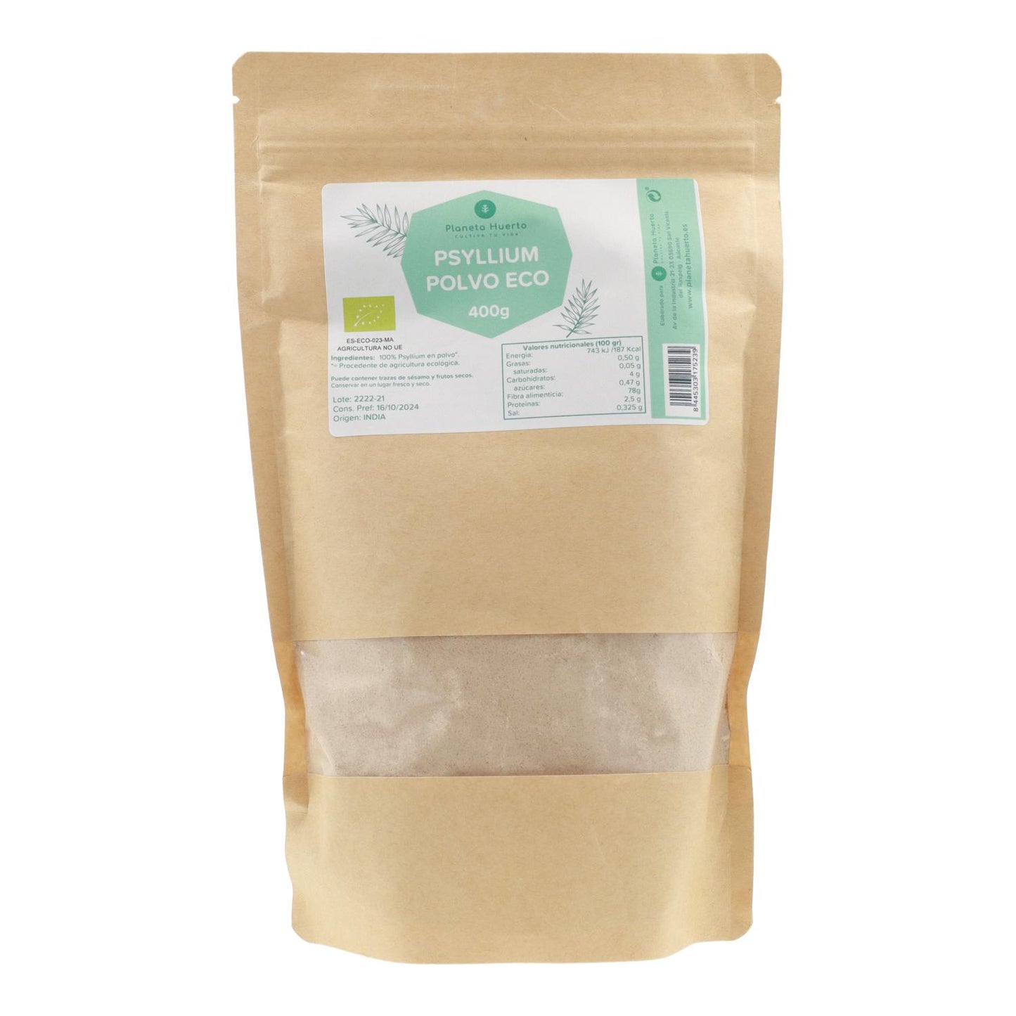 Flohsamenschalenpulver Eco Planeta Huerto 400 g