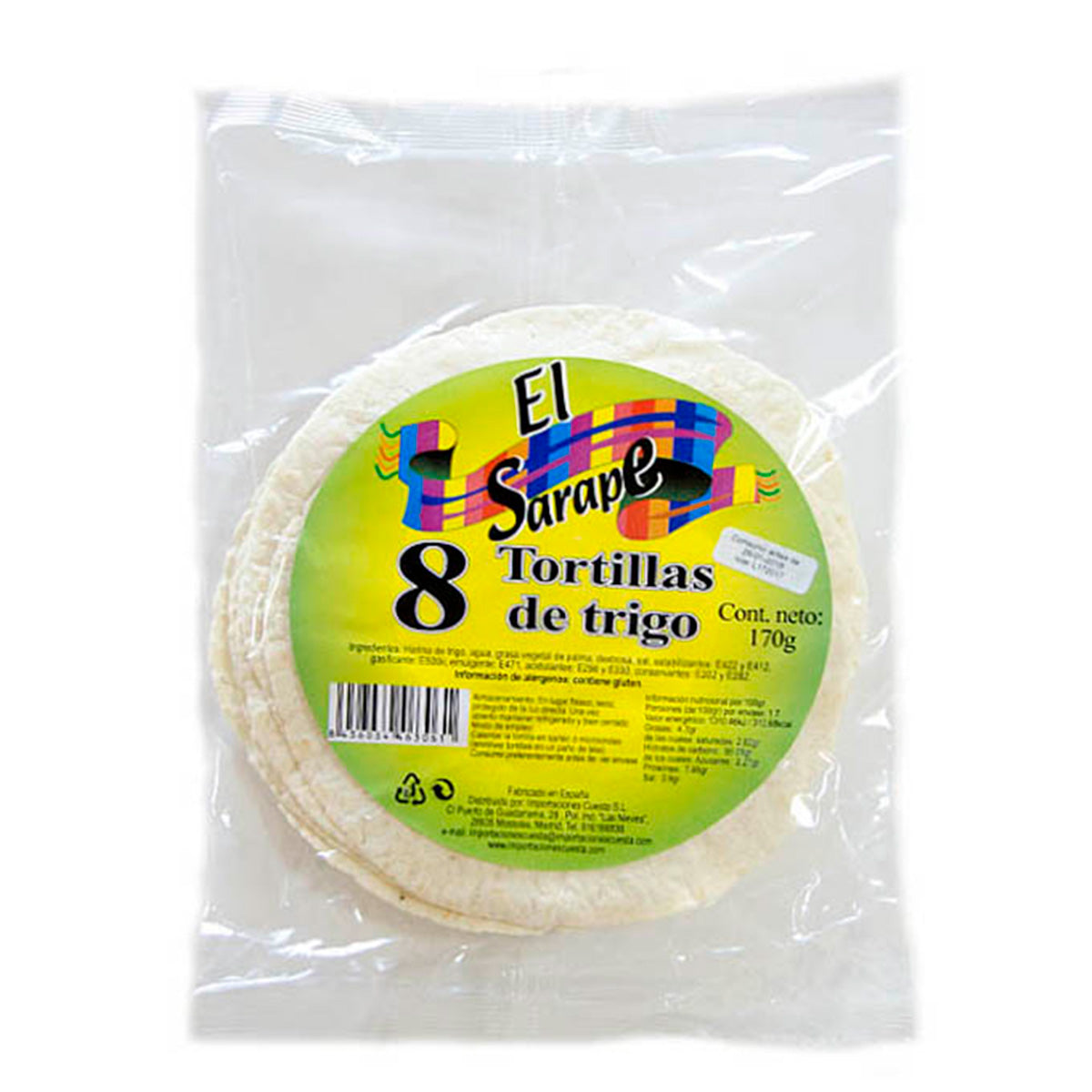 Weizentortillas 15 cm (8 Stück) (Ladenformat) El Sarape 170 g