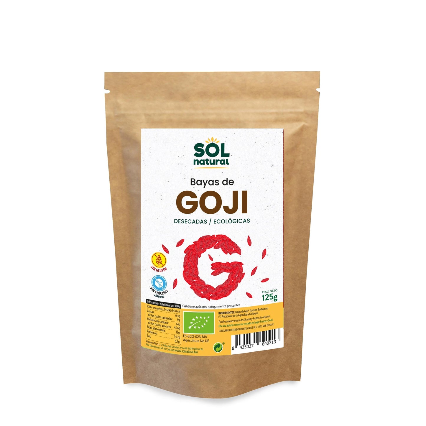 Biologische gojibessen Sol Natural 125 g