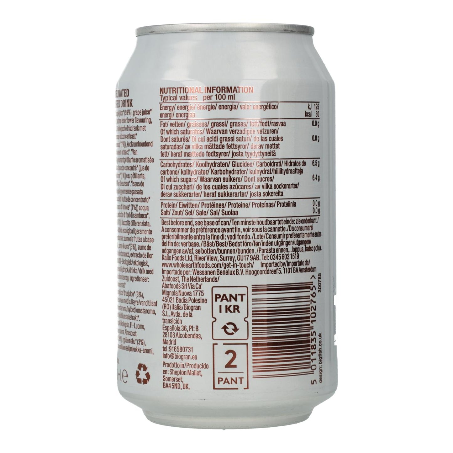 Whole Earth Organic Elderflower Soft Drink 330 ml