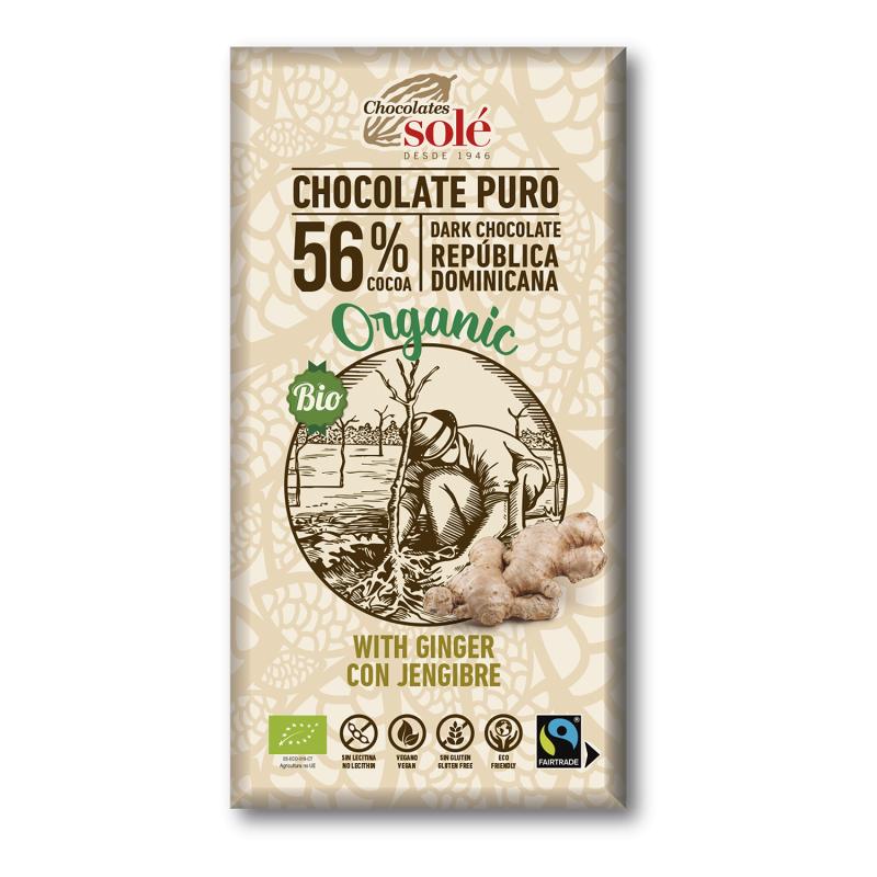 Bio Solé Dark Chocolate with Ginger 100 g
