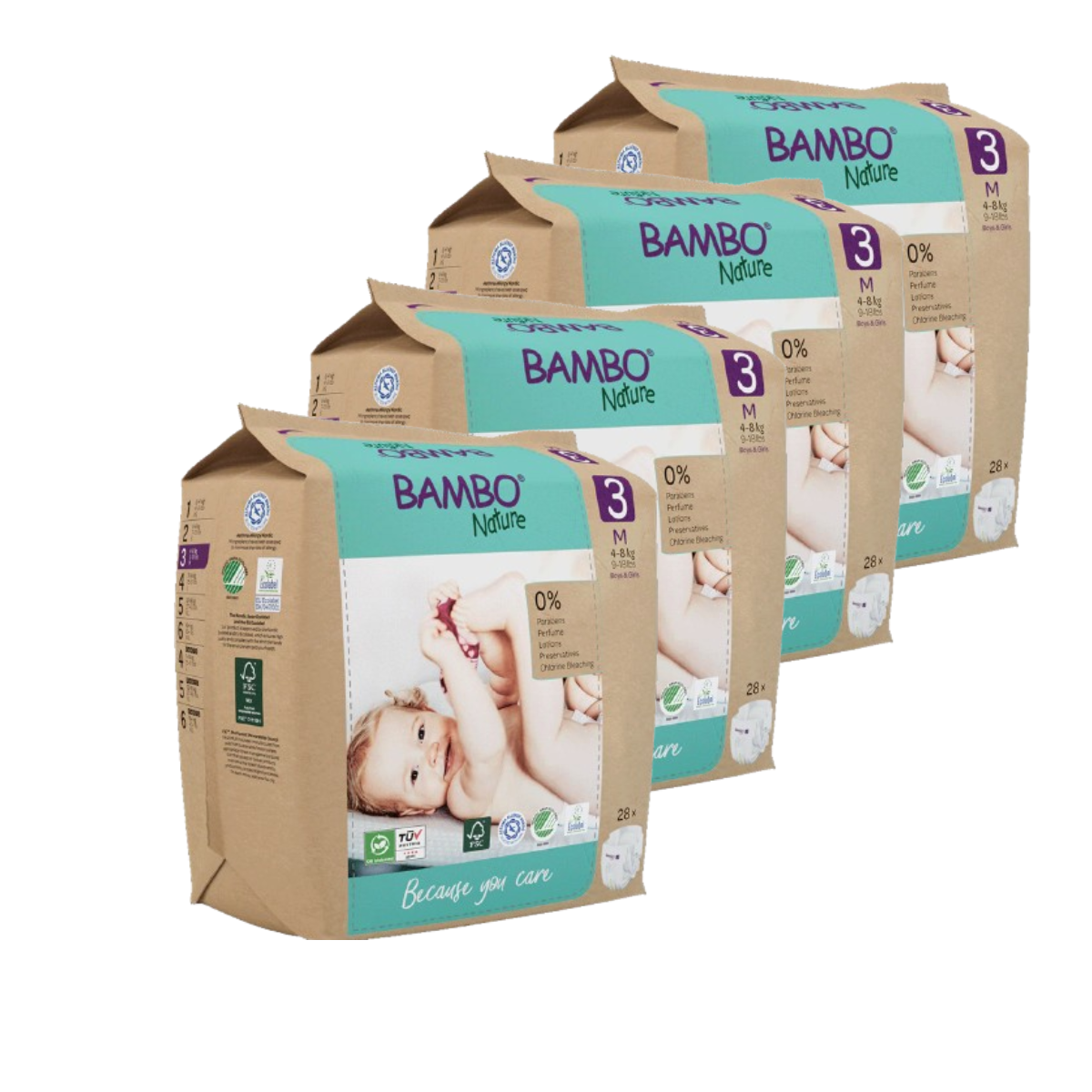 Confezione risparmio Bambo Nature pannolini T3 (4-8 kg) 112 pezzi