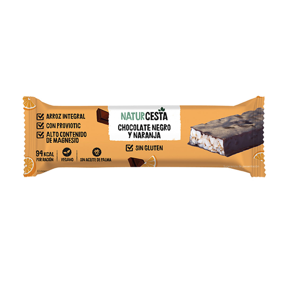 Gluten-free orange chocolate rice bar 18 g