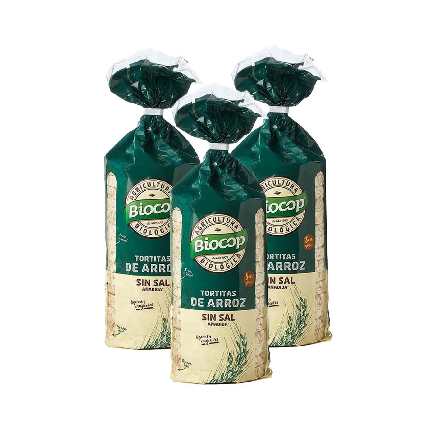 Lot de 3 galettes de riz non salées Biocop 200 g