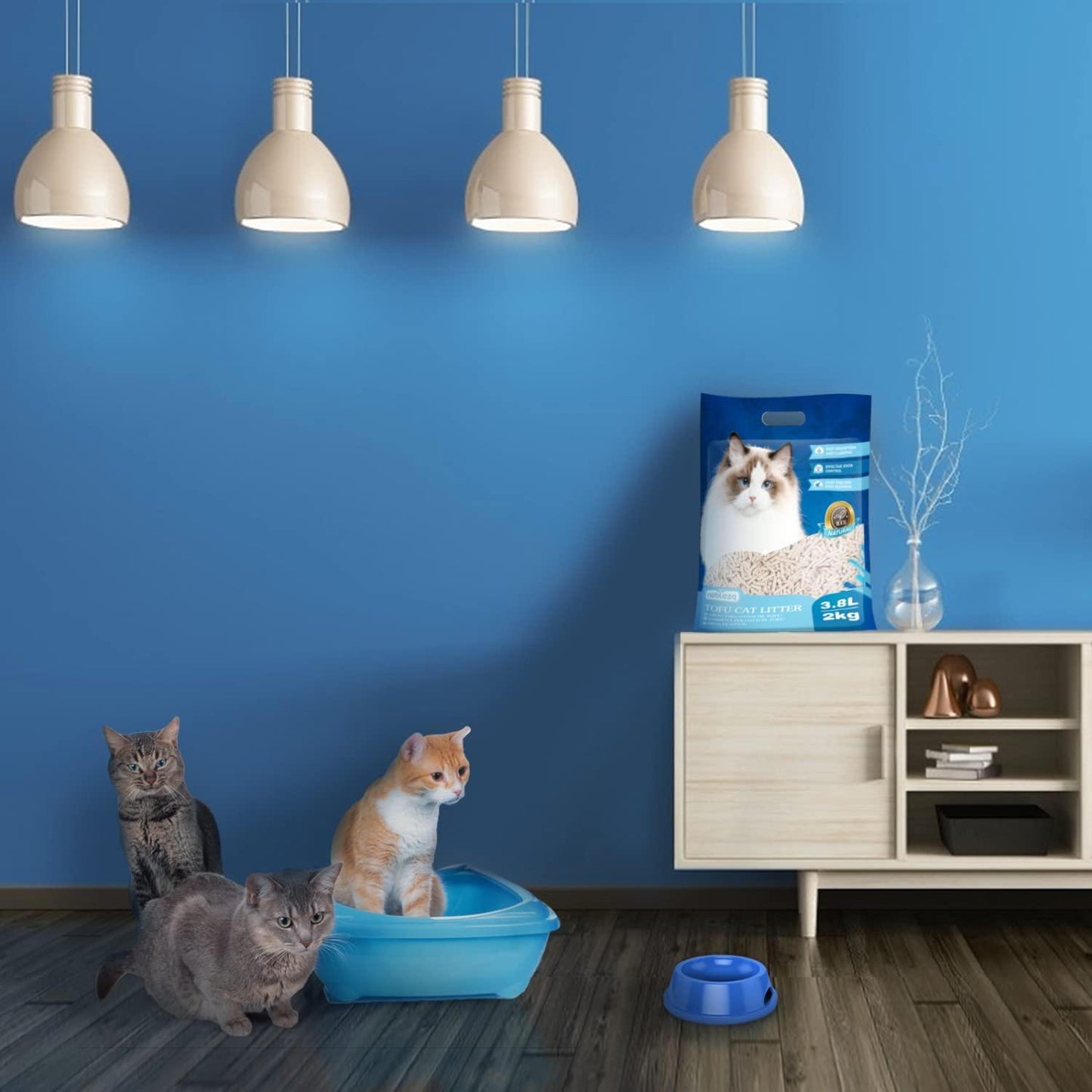 Biologisch afbreekbare kattenbakvulling van tofu Nobleza 3,8 l