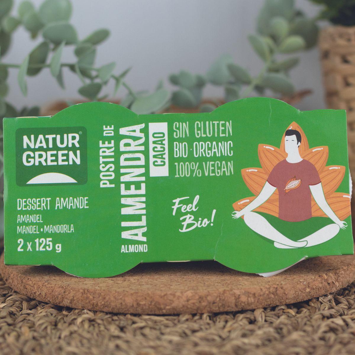 Dessert NaturGreen aux amandes et au cacao, 2 x 125 g