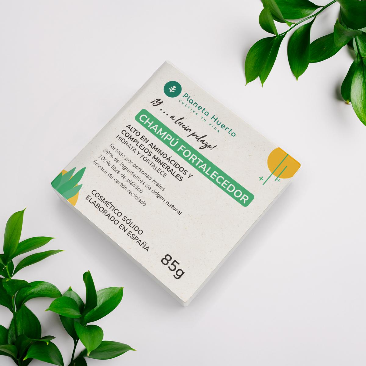 Stały szampon wzmacniający z aminokwasami Planeta Huerto 85 g