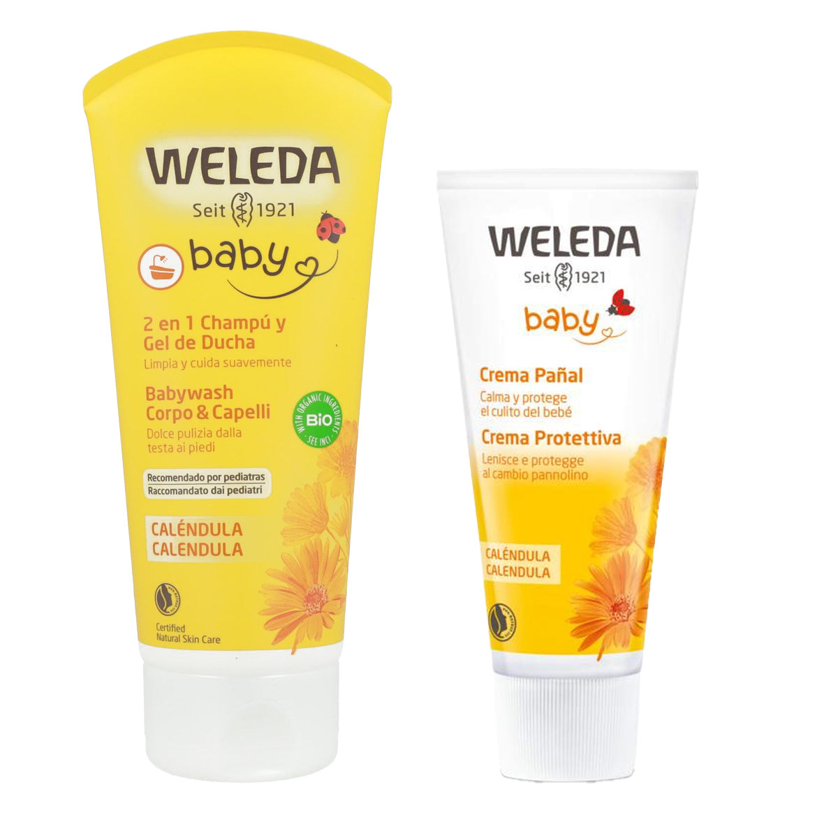 Pack Schampo Duschgel 200 ml + Blöjkräm Weleda 75 ml