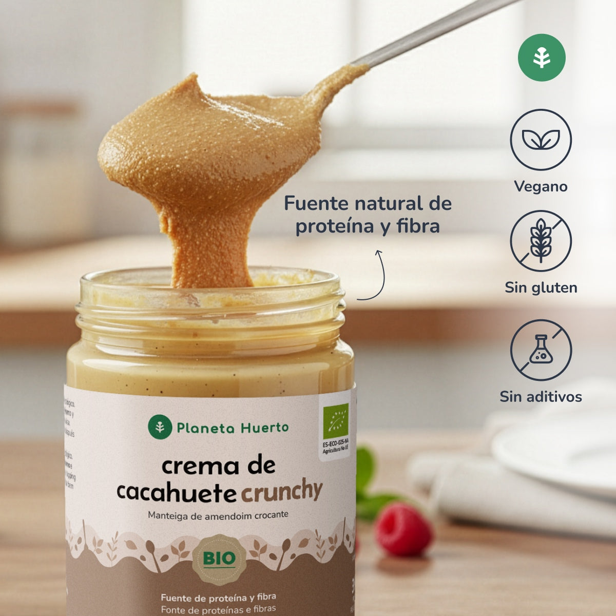 Beurre de cacahuète croquant ECO Planeta Huerto 350 g