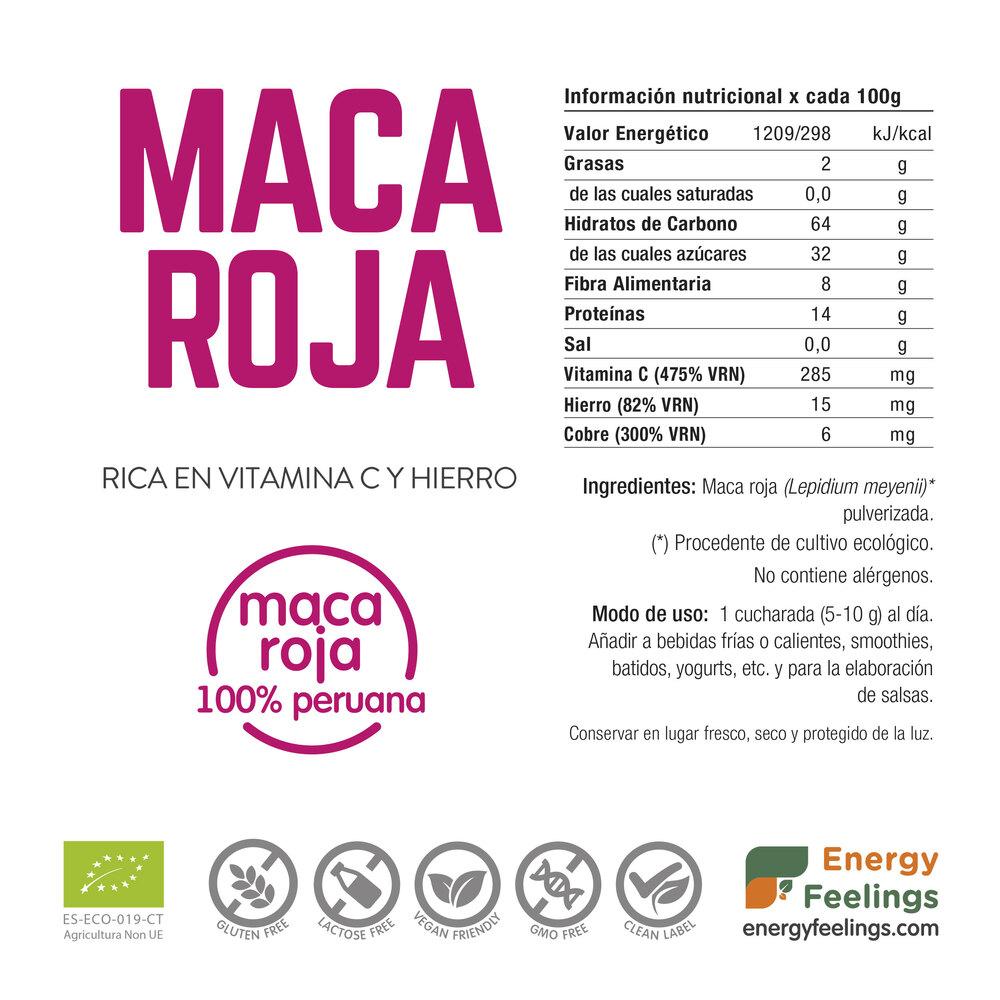 Maca rouge bio en poudre Energy Feelings 200 g