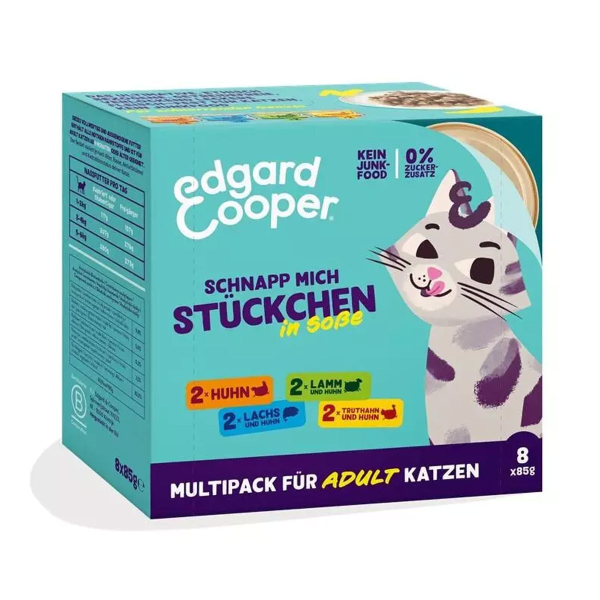 Multipack 8 x 85 g Brokjes in saus Natvoer Edgard & Cooper