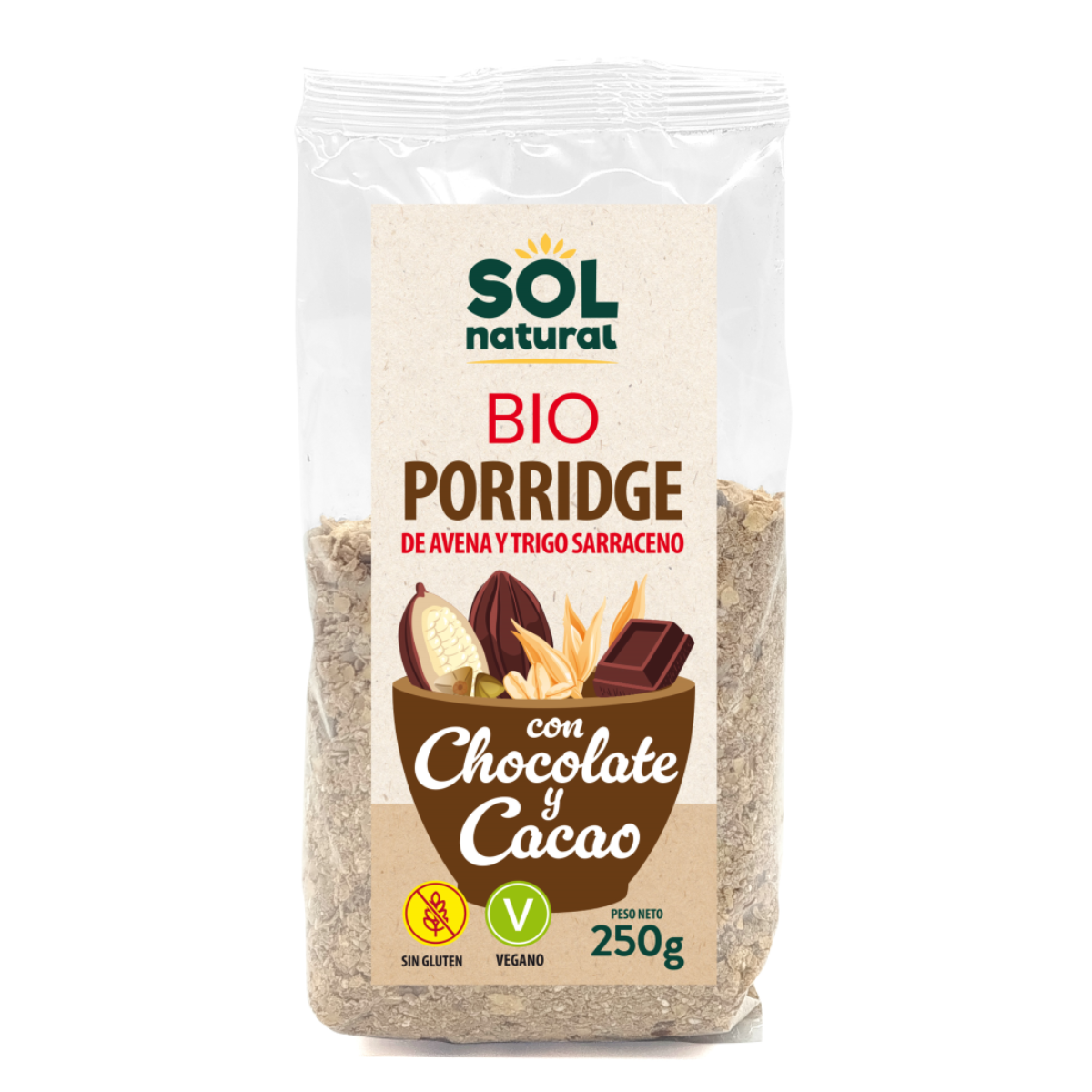 Bokvällspannkakor med havre och choklad BIO Sol Natural 250 g