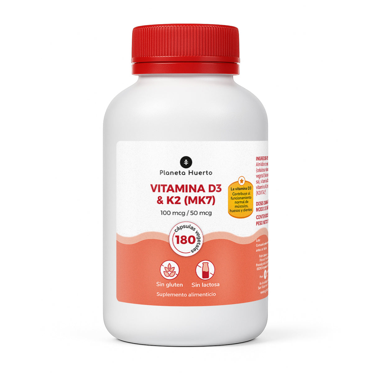 Vitamin D3 & K2 Mk7 Planeta Huerto 180 Kapseln