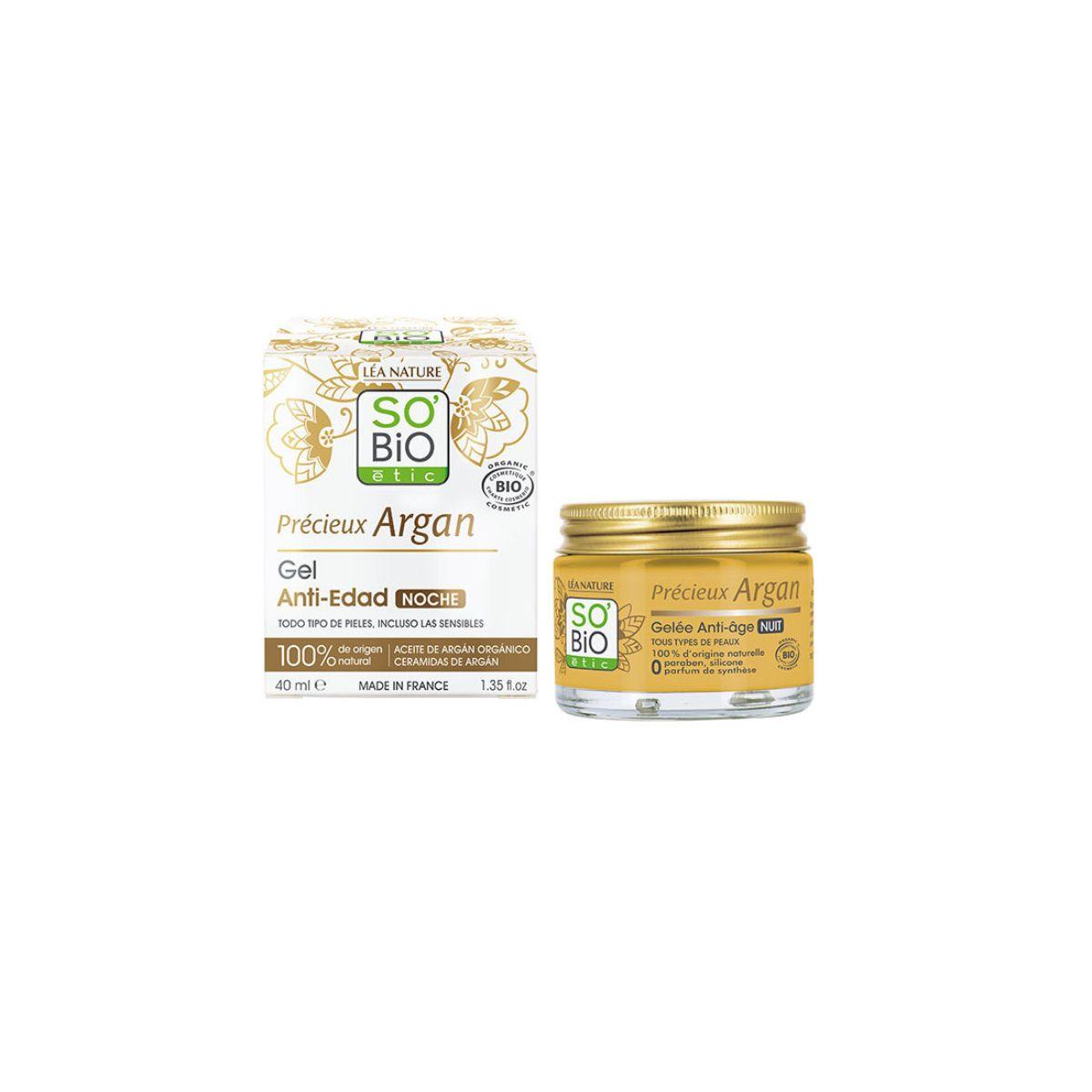 Anti-aging nachtgel met biologische arganolie So'Bio étic 40 ml