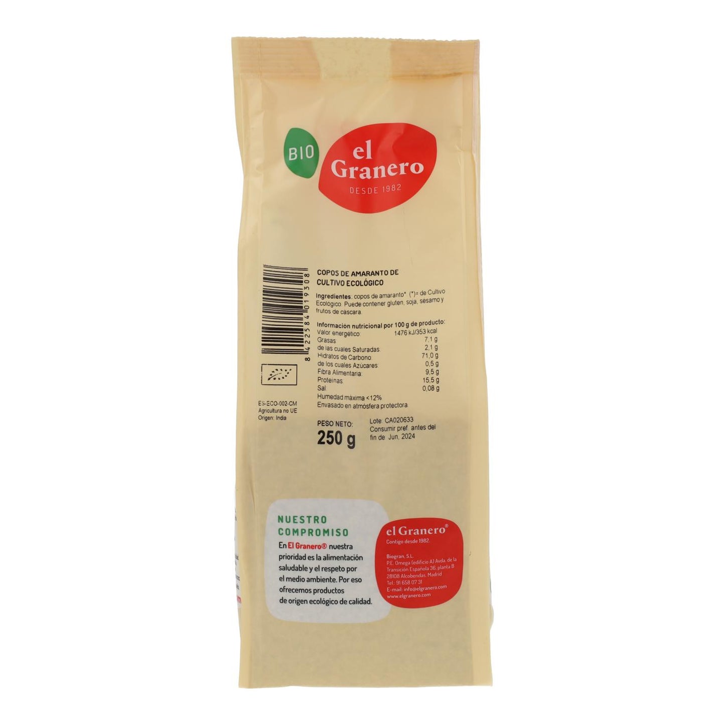 Biologische amarantvlokken El Granero 250 g