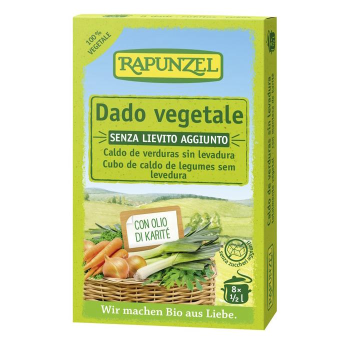 Bouillon de légumes bio Rapunzel sans levure en cubes 84 g (9 cubes de 8 g)