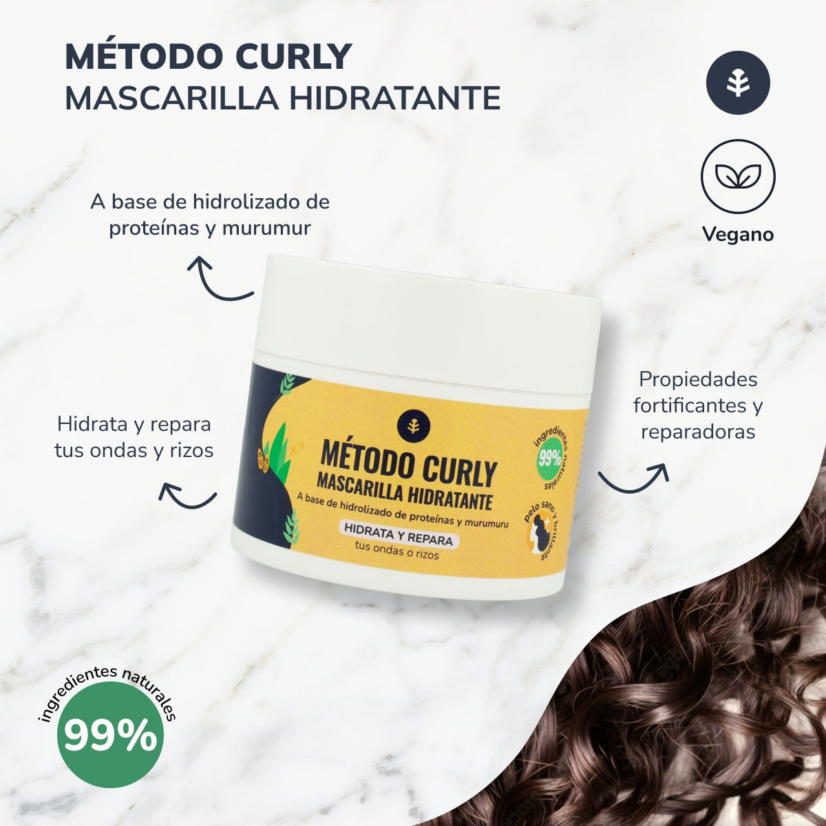Curly Method Pack: szampon, maska i odżywka bez spłukiwania Planeta Huerto