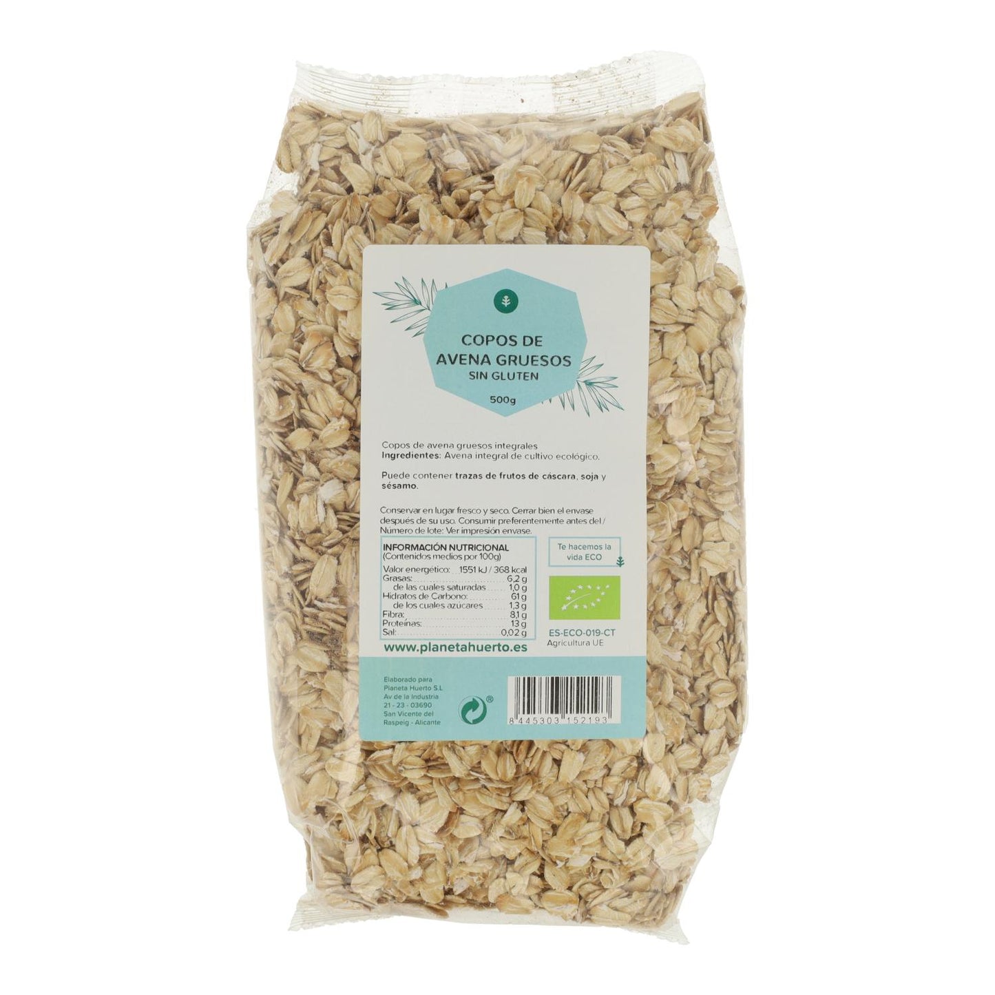 Grove Havervlokken Glutenvrij ECO Planeta Huerto 500 g