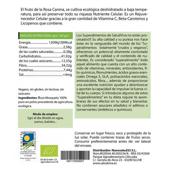 Bio-Hagebuttenpulver Salud Viva 250 g