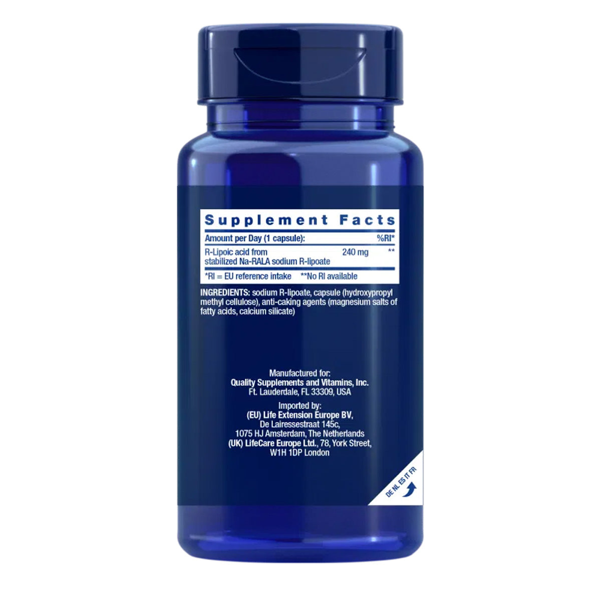 Super R-kwas liponowy 240 mg, Life Extension 60 kapsułek