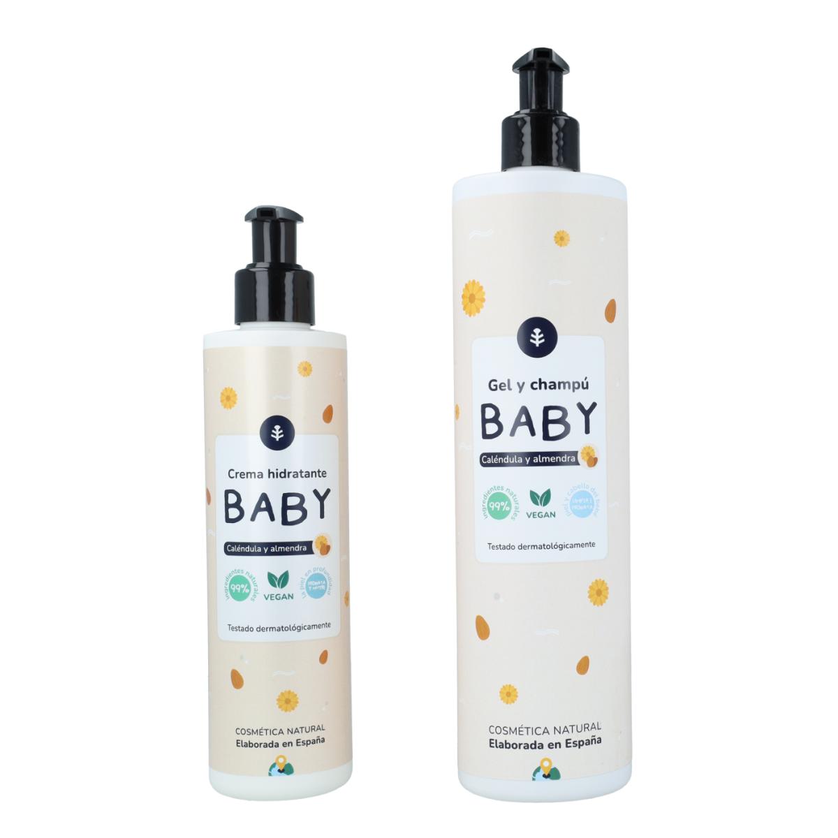 Calendula und Mandeln Kinderpackung: Gel und Shampoo + Feuchtigkeitscreme Planeta Huerto