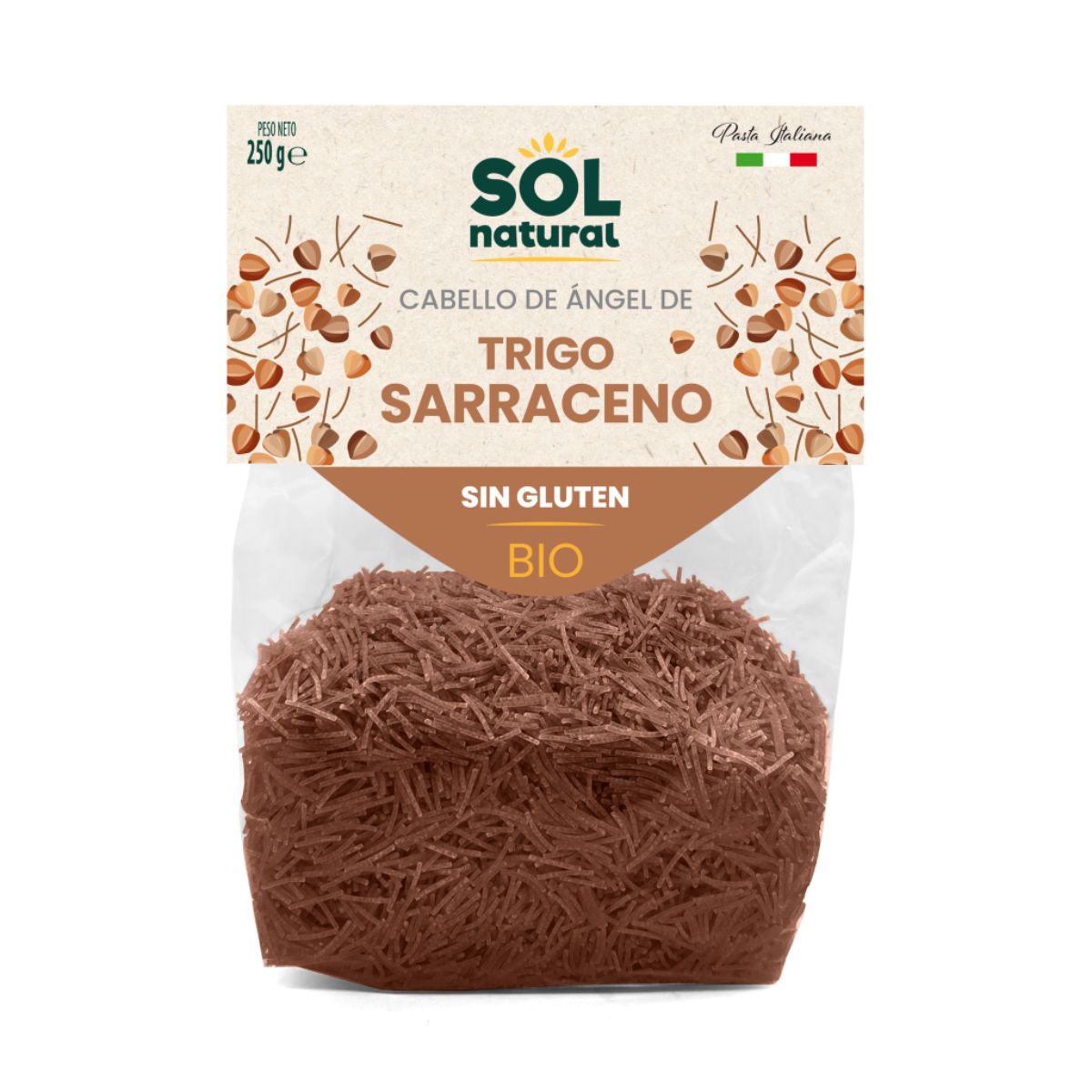 Glutenfreie Bio-Buchweizen-Engelshaar-Nudeln, Sol Natural, 250 g
