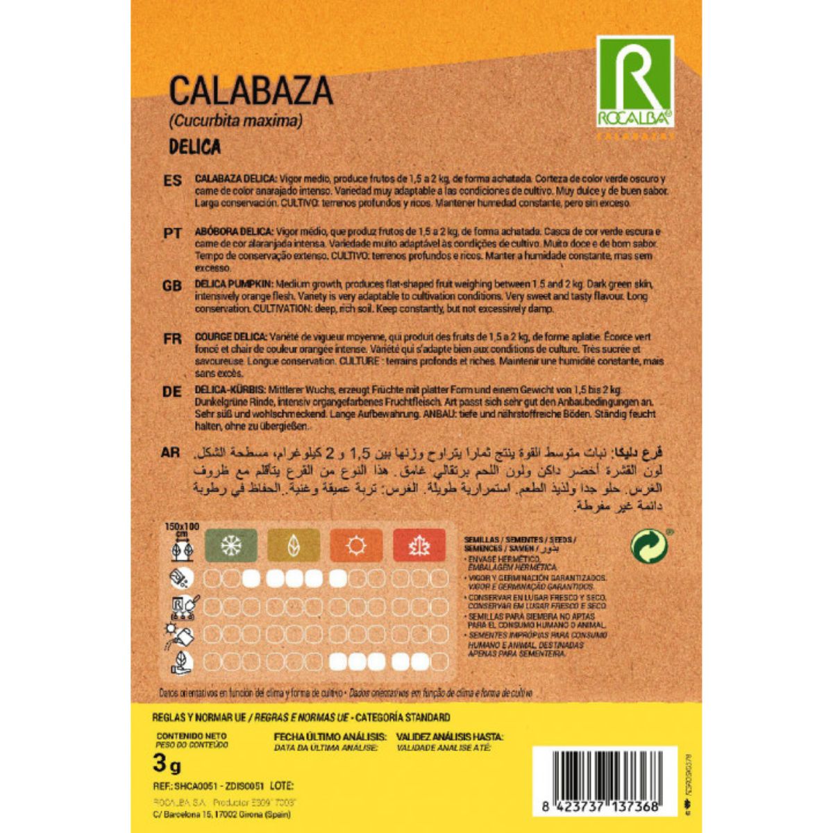 Graines de courge Delica