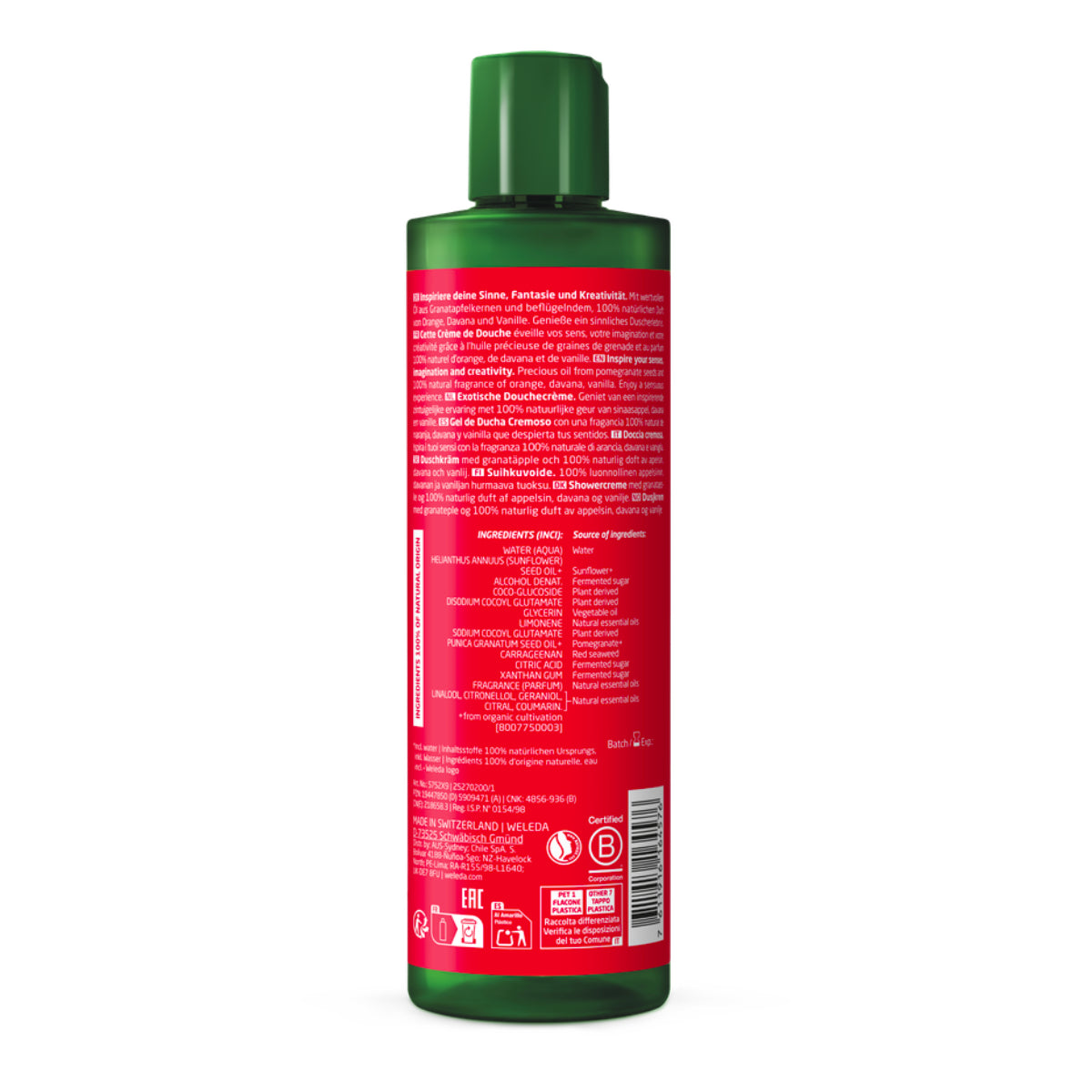 Gel douche crémeux Inspire Grenade Weleda 400 ml