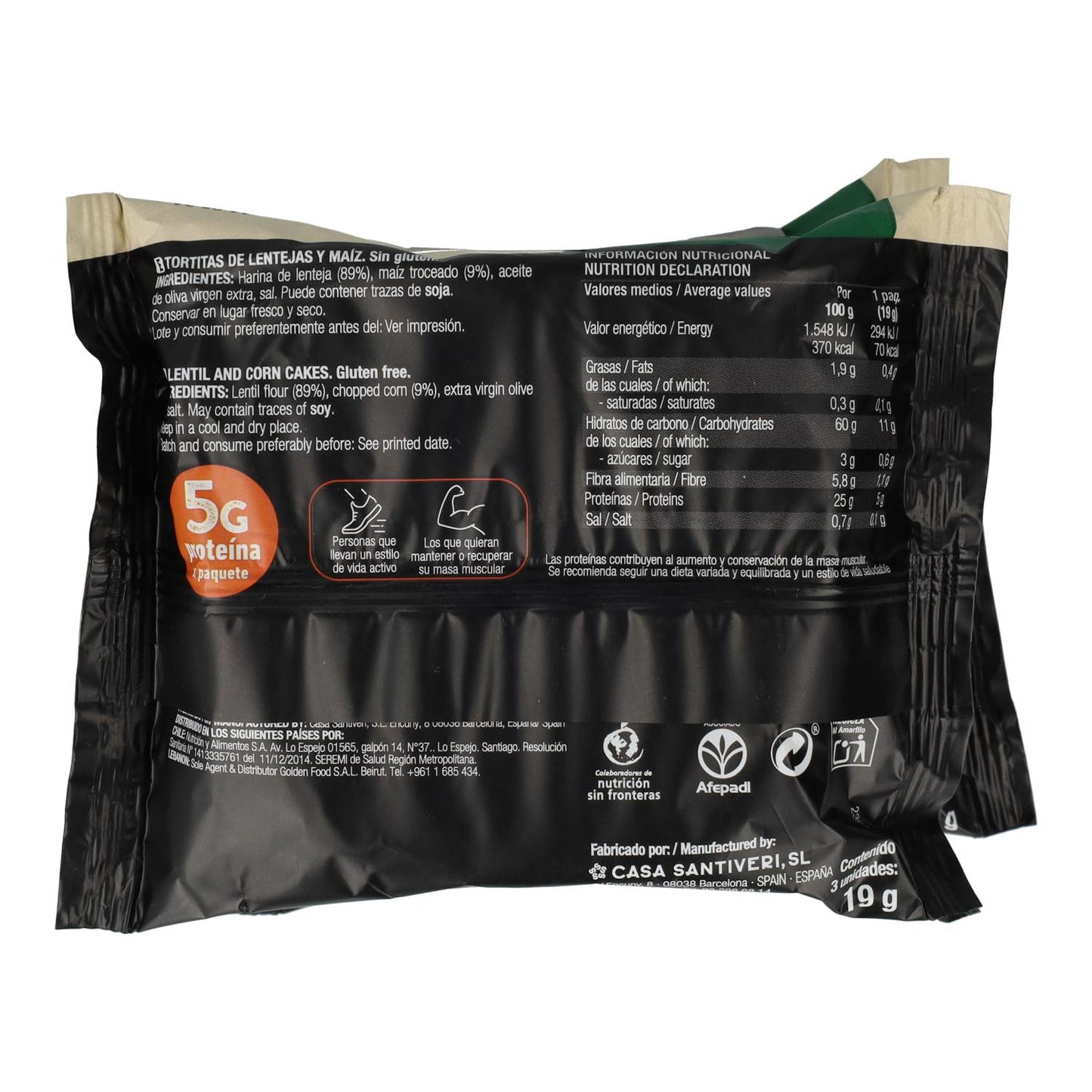 Crêpes protéinées sans gluten Santiveri 3 paquets de 57 g