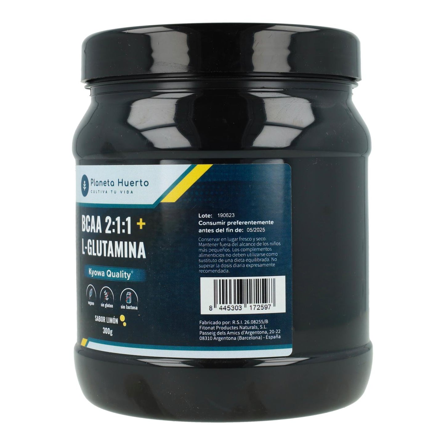 BCAA 2:1:1 + L-glutamin Citronsmak Planeta Huerto 300 g